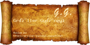 Gröller Gyöngyi névjegykártya